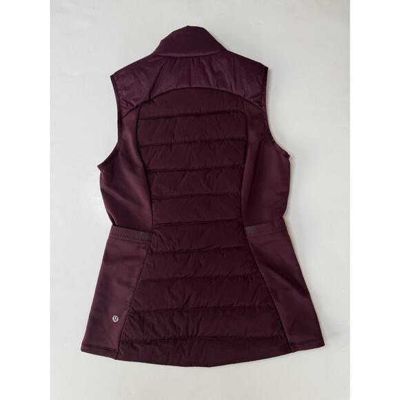 Lululemon Down For It All Vest Goose Down Burgundy Red Cassis sz 6 PRISTINE - Picture 2 of 10